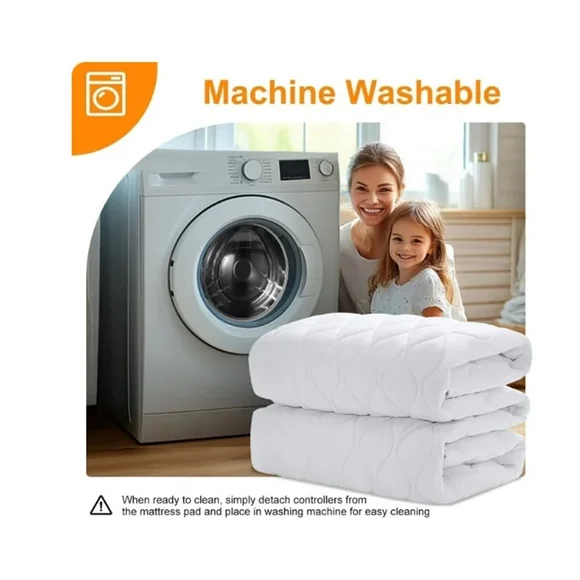 New JUSTLET Queen Size Heated Mattress Pad, Electric Bed Warmer 9 Heat Settings - Picture 4 of 9